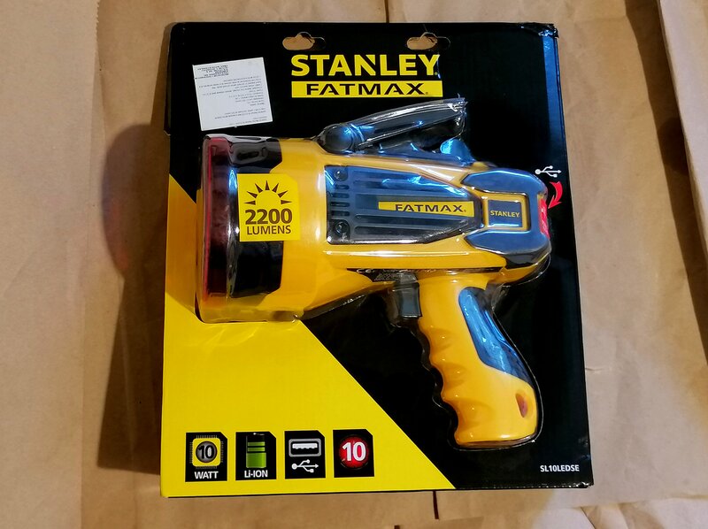 Lanterna LED reincarcabila USB,12/220V,Stanley FatMax,10W,2200lm,sigilata!