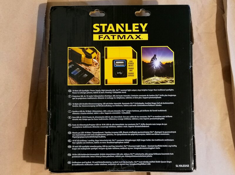Lanterna LED reincarcabila USB,12/220V,Stanley FatMax,10W,2200lm,sigilata!